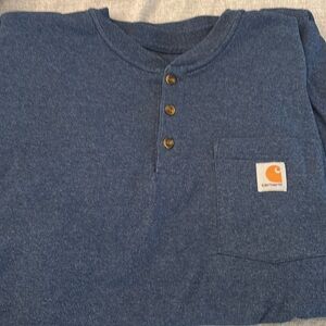Carhartt Men's Dark Blue Short Sleeve Henley